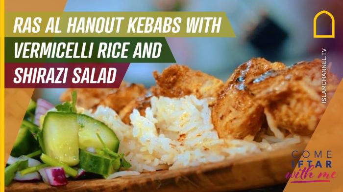 STG Episode 8 – Ras Al Hanout flavoured kebabs with vermicelli rice and shirazi salad 