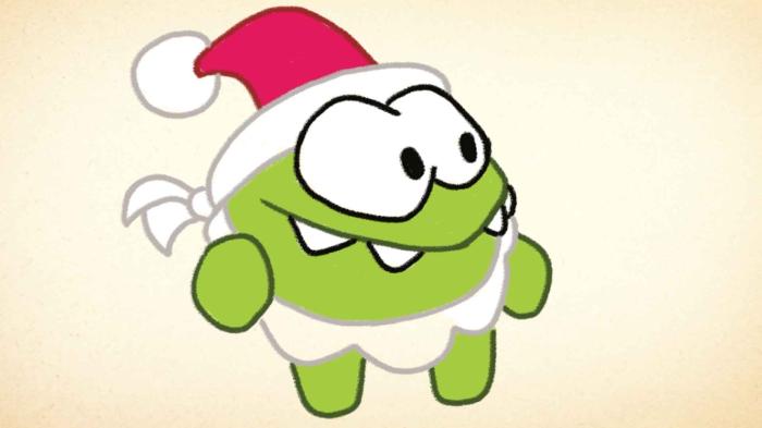 STG Drawing with Om Nom: How to Draw Santa Nom